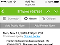 Giva Mobile: Ticket History with Audit, Public & Private Notes